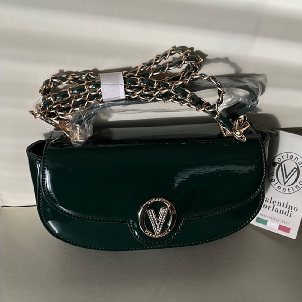 Valentino Orlandi Green Patent Leather Bag